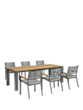 KETTLER Elba 6-Seater Garden Dining Table & Chairs Set, FSC-Certified (Teak Wood), Grey