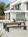 KETTLER Elba 8-Seater Garden Dining Table & Bench Set, FSC-Certified (Teak Wood), Grey