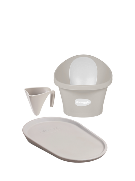 Shnuggle Baby Bath & Changing Essentials Bundle, Taupe, Taupe