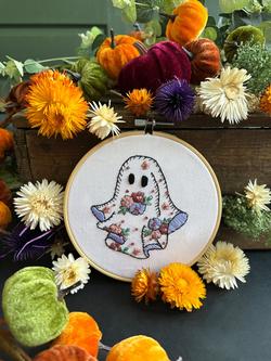 MakeBox & Co Floral Ghost Embroidery Kit - view 2, Multi