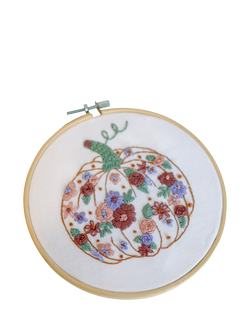 MakeBox & Co Pretty Pumpkin Embroidery Kit, Multi