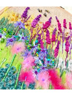 Rowandean Carnations Embroidery Kit - view 2, Multi