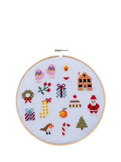 Cotton Clara 12 Days of Advent Christmas Cross Stitch Kit, Multi
