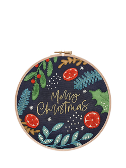 Oh Sew Bootiful Merry Christmas Embroidery Hoop Kit, Multi