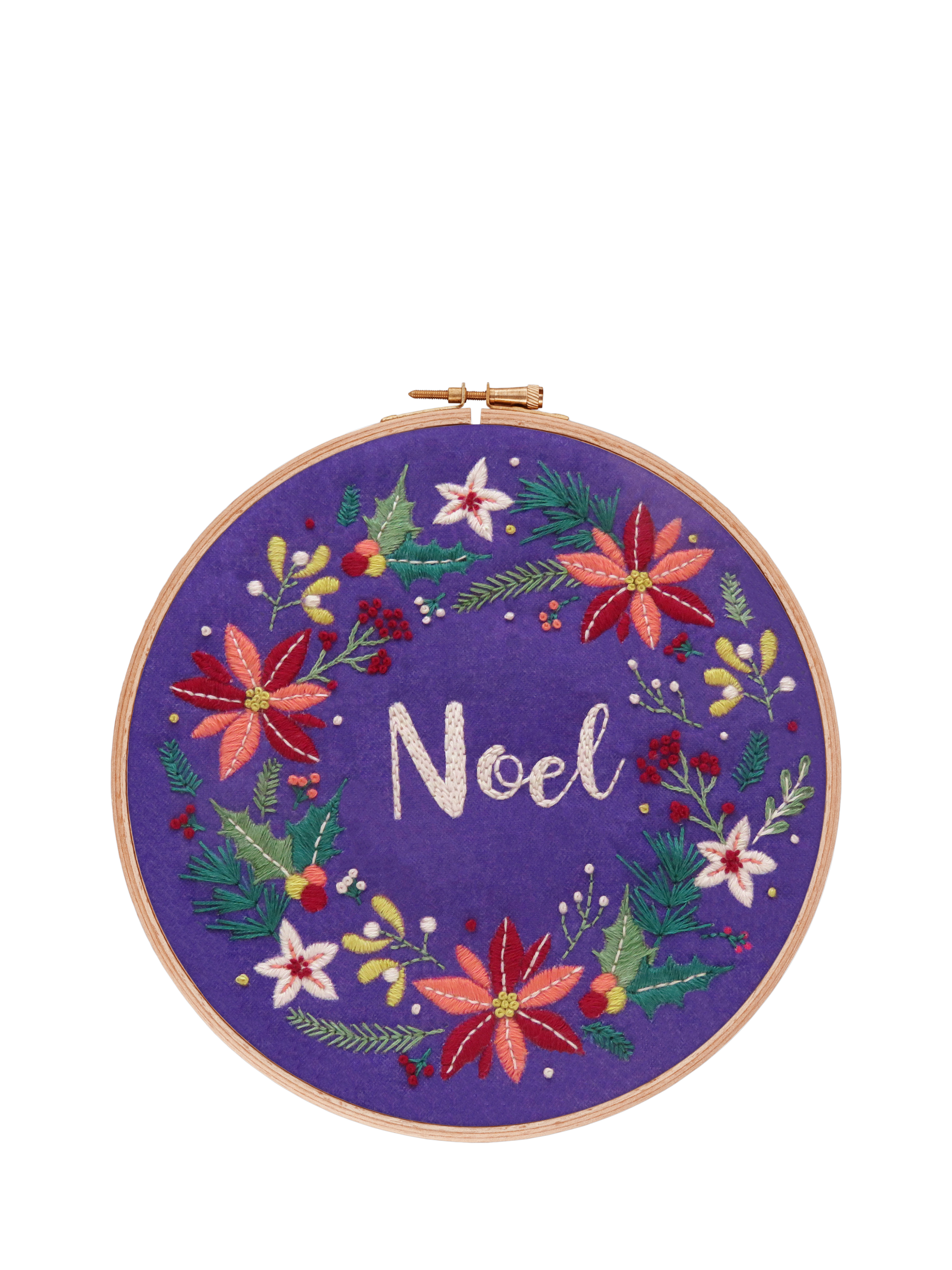 Oh Sew Bootiful Noel Christmas Wreath Embroidery Hoop Kit