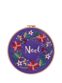 Oh Sew Bootiful Noel Christmas Wreath Embroidery Hoop Kit, Multi