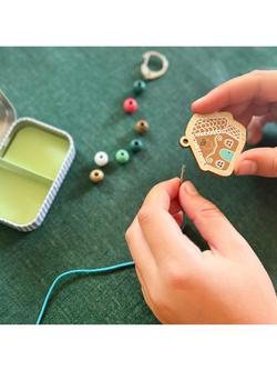 Cotton Twist Gingerbread House Beaded Keyring Kit - view 2, Multi