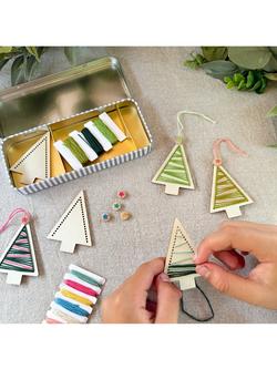 Cotton Twist Christmas Tree Stitched Decoration Craft Kit - view 2, Multi