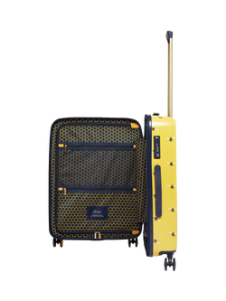 Joules Botanical Bee 4-Wheel 75.5cm Large Trolley Suitcase, 93L, Yellow - view 2, Botanical Bee