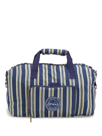 Joules Sport Stripe Packable Duffel Bag, 33L, Blue/Multi - view 2, Blue/Multi