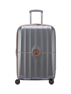 DELSEY Carrousel 4-Wheel 67cm Expandable Medium Trolley Suitcase, 77L, Platinum
