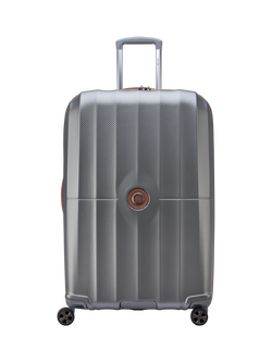 DELSEY Carrousel 4-Wheel 77cm Expandable Large Trolley Suitcase, 110L, Platinum