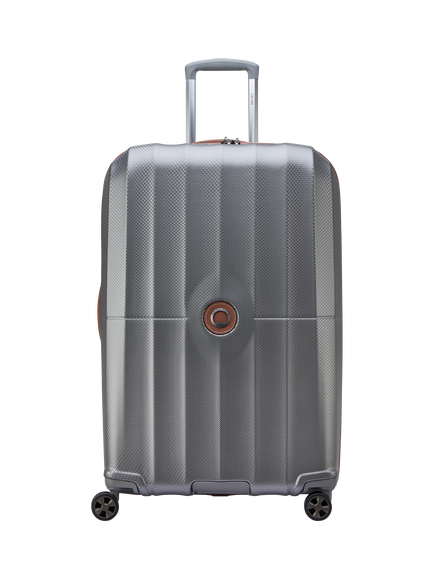 DELSEY Carrousel 4-Wheel 77cm Expandable Large Trolley Suitcase, 110L, Platinum