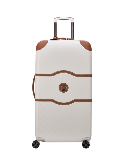DELSEY Chatelet Air 2.0 4-Wheel 80cm Large Trunk Suitcase, 104L, Cream