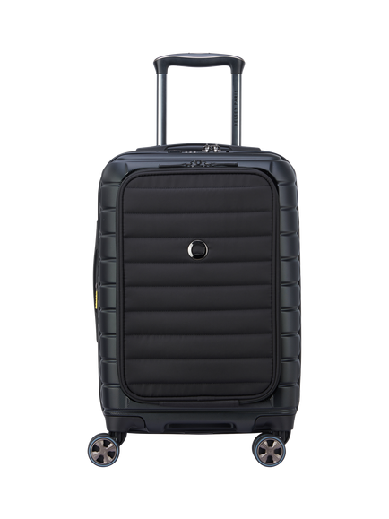 DELSEY Shadow 5.0 4-Wheel 55cm Expandable Cabin Case, 41L, Black, Black