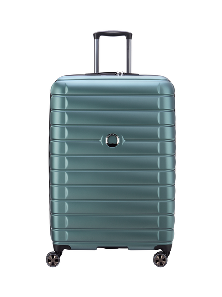 DELSEY Shadow 5.0 4-Wheel 76cm Expandable Large Suitcase, 116L, Green