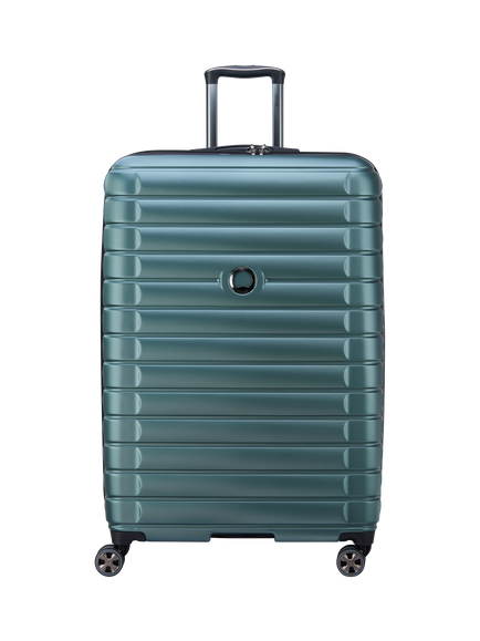 DELSEY Shadow 5.0 4-Wheel 82cm Expandable Large Suitcase, 143L, Green