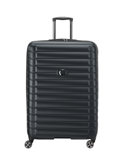 DELSEY Shadow 5.0 4-Wheel 82cm Expandable Large Suitcase, 143L, Black