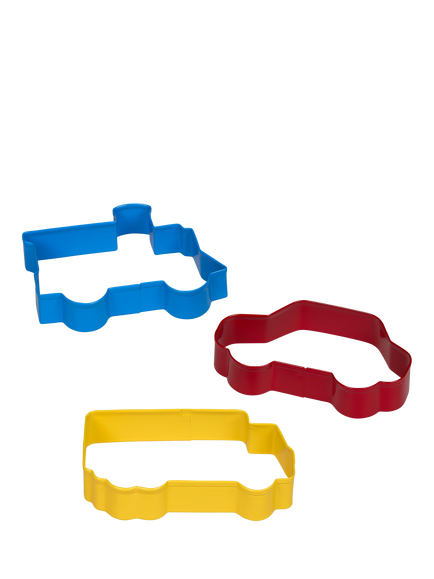 Tala Road & Rail Cookie Cutters, Set of 3, Assorted, Red, Blue, Yellow