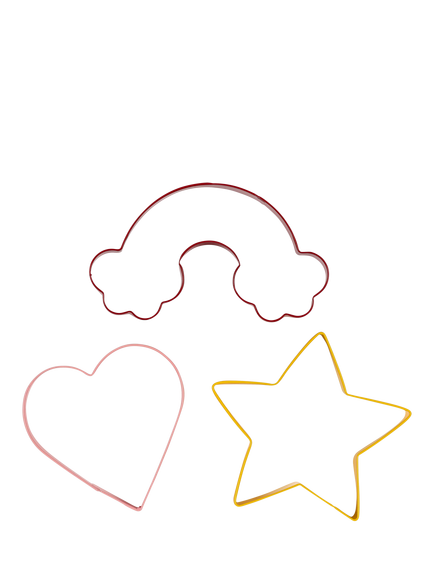 Tala Stainless Steel Love Cookie Cutters, Set of 3, Assorted - view 2, Pink, Red, Yellow