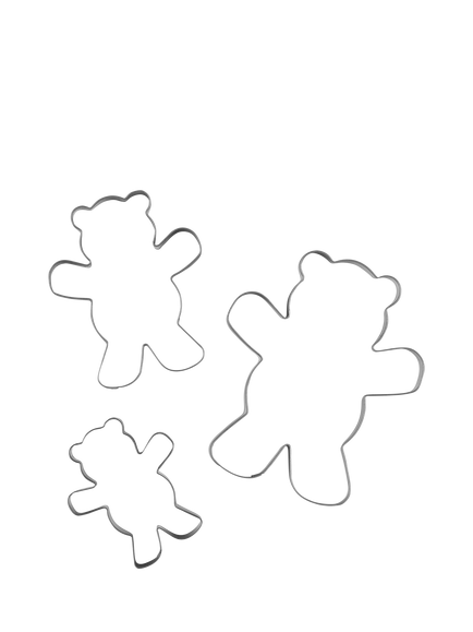 Tala Teddy Bear Cookie Cutters, Set of 3 - view 2, Stainless Steel