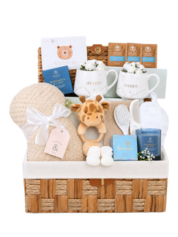 Bumbles & Boo Gorgeous Little Giraffe Baby Gift Hamper with Personalised Card, Caramel/White