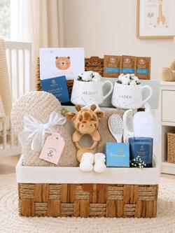 Bumbles & Boo Gorgeous Little Giraffe Baby Gift Hamper with Personalised Card - view 2, Caramel/White