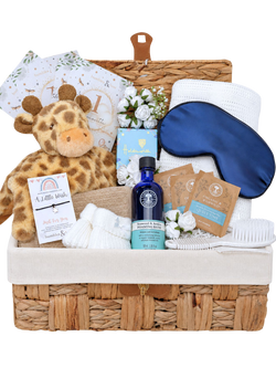 Bumbles & Boo Little Giraffe Mum & Baby Gift Hamper with Personalised Card, White/Beige/Navy