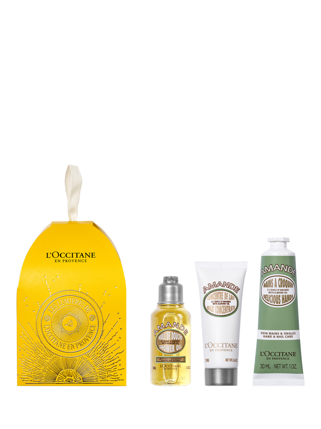 Product image 1 of 2, which shows L'OCCITANE Almond Ornament Bodycare Gift Set