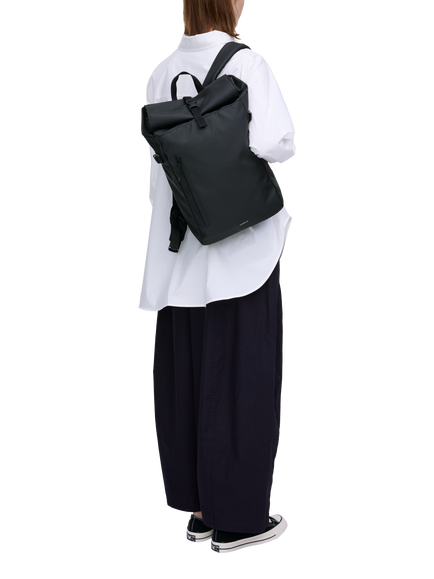 Sandqvist Stream 14" Laptop Slim Rolltop Backpack, 20L - view 2, Black