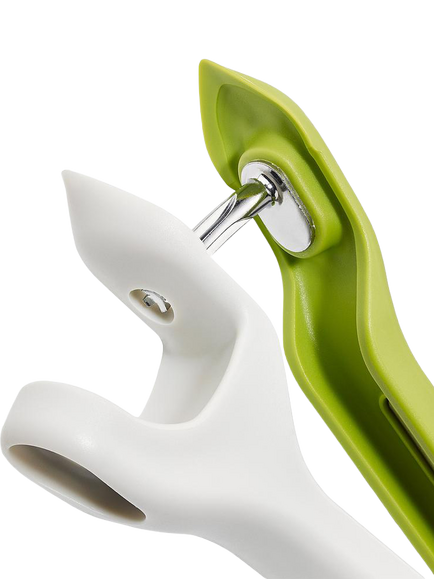 Joseph Joseph 2-in-1 Fruit & Olive Pitter & Huller - view 2, Stone/Green