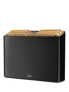 Joseph Joseph Folio Stainless Steel Case with Bamboo Chopping Boards, Black