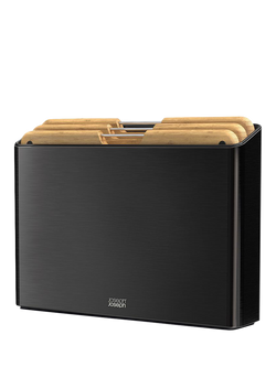 Joseph Joseph Folio Stainless Steel Case with Bamboo Chopping Boards, Black, Black