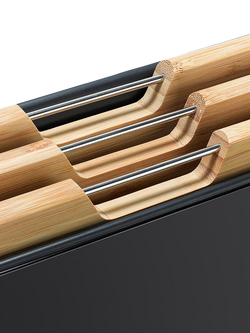 Joseph Joseph Folio Stainless Steel Case with Bamboo Chopping Boards, Black - view 2, Black
