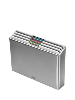 Joseph Joseph Folio Stainless Steel Case & Colour Coded Chopping Boards, Light Stone, Light Stone