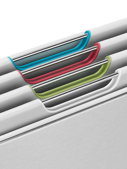 Joseph Joseph Folio Stainless Steel Case & Colour Coded Chopping Boards, Light Stone - view 2, Light Stone