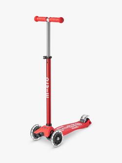 Micro Scooters Maxi Deluxe LED Scooter, Red, Bright Red