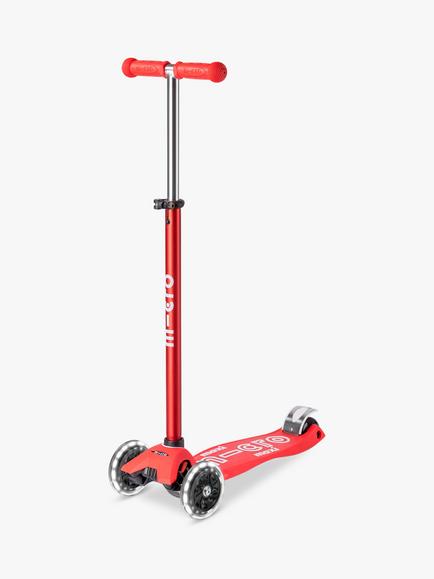 Micro Scooters Maxi Deluxe LED Scooter, Red, Bright Red