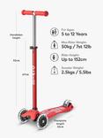 Micro Scooters Maxi Micro Light Up Wheels Scooter, Red