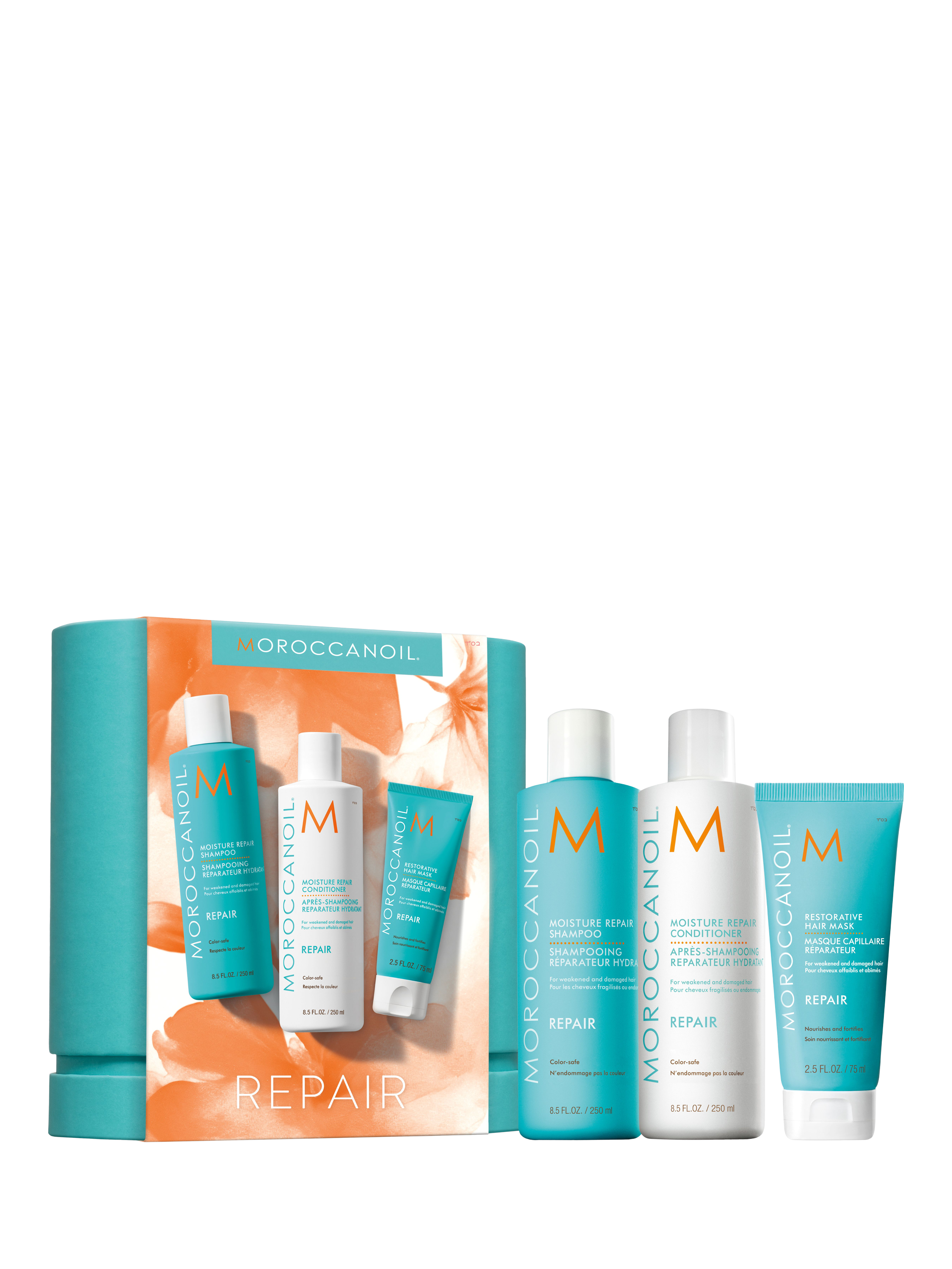 Product image 1 of 5, which shows Moroccanoil Moisture Repair Haircare Gift Set