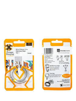 Frank Shaw No.4 Picture Hanging Wire, 3m, Stainless Steel - view 2, Steel