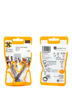 Frank Shaw Picture Rail Hooks, Pack of 2, Bronze - view 2, Bronze