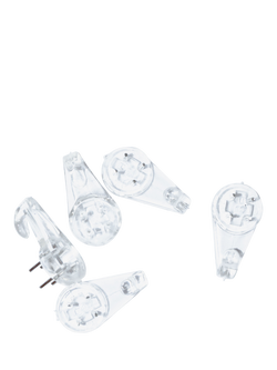 Frank Shaw Medium Hard Wall Hooks, Pack of 6, Clear, Transparent