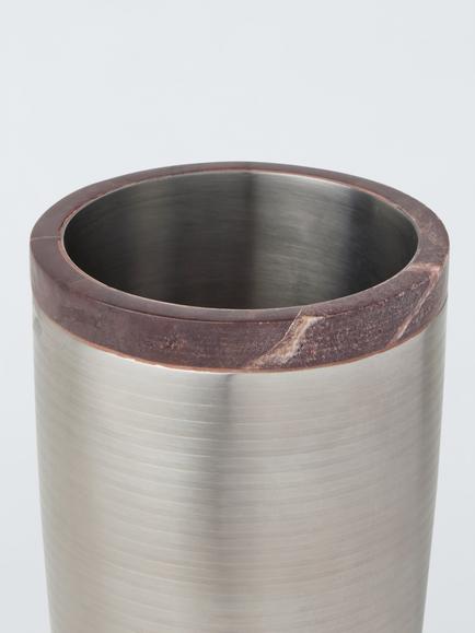 John Lewis Icon Stainless Steel & Red Marble Wine Cooler - view 2, Red Marble