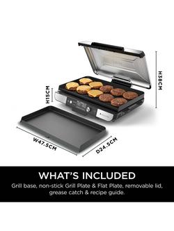 Ninja Sizzle Pro GX101UK XL Grill & Flat Plate, Black - view 2, Black