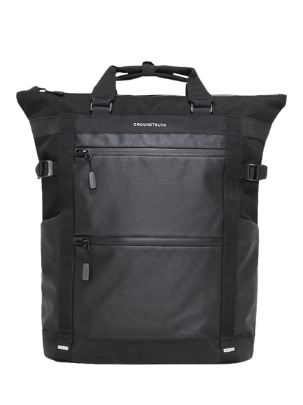 GROUNDTRUTH RIKR Technical Laptop Tote Backpack, 17L, Eco-x Black, Eco-x Black