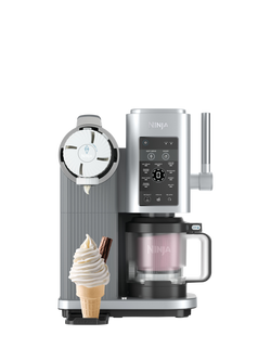 Ninja CREAMi Scoop & Swirl NC701UK 13-in-1 Ice Cream & Soft Serve Maker, Silver, Silver