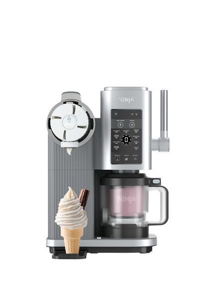 Ninja CREAMi Scoop & Swirl NC701UK 13-in-1 Ice Cream & Soft Serve Maker, Silver, Silver