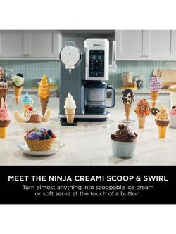 Ninja CREAMi Scoop & Swirl NC701UK 13-in-1 Ice Cream & Soft Serve Maker, Silver - view 2, Silver