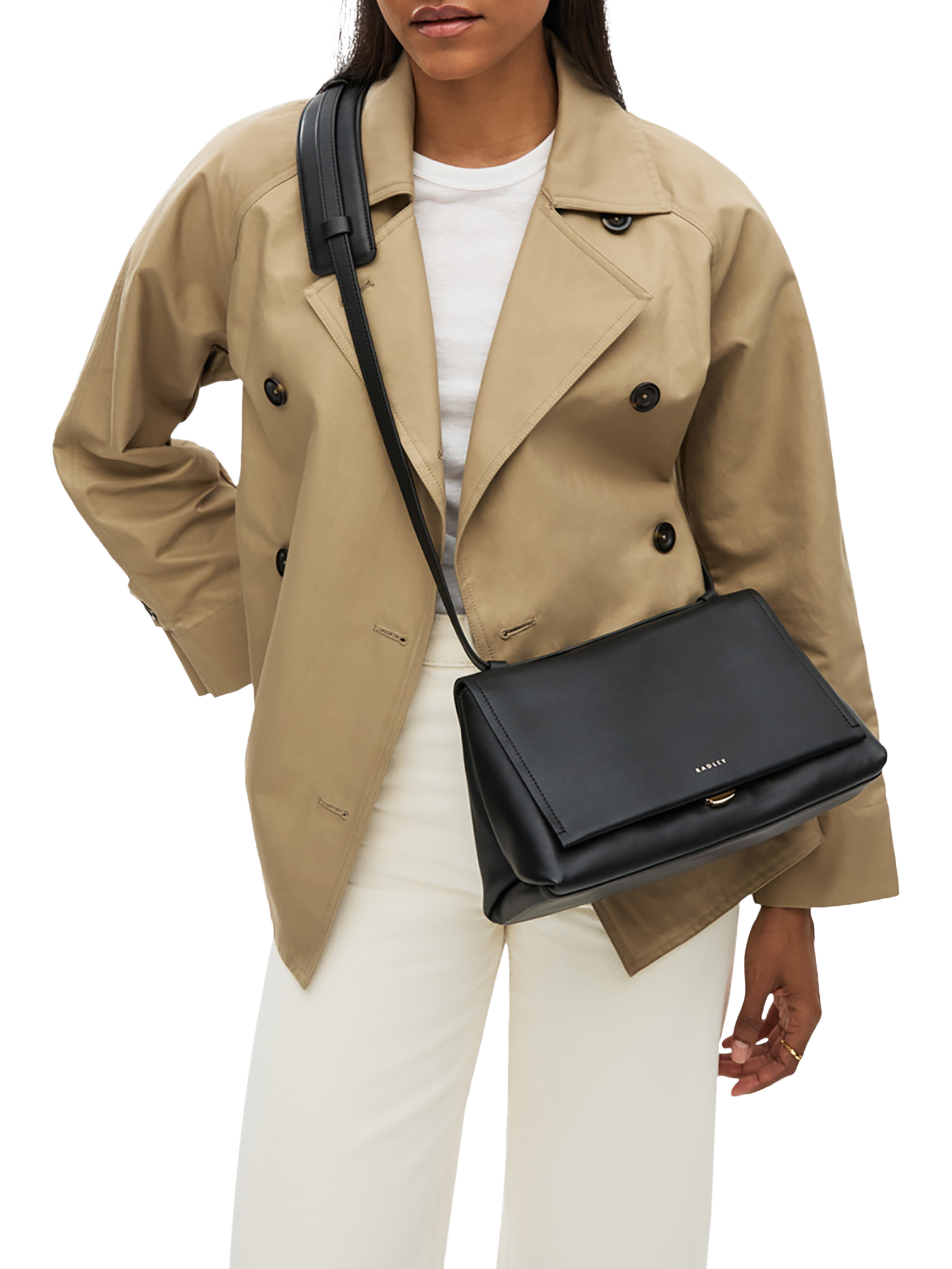 Product image 6 of 6, which shows Radley Mercer Street Medium Shoulder Bag, Black